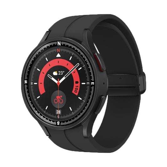 For Samsung Galaxy Watch 5 Pro Compass Scale Metal Watch Bezel(Black) by buy2fix