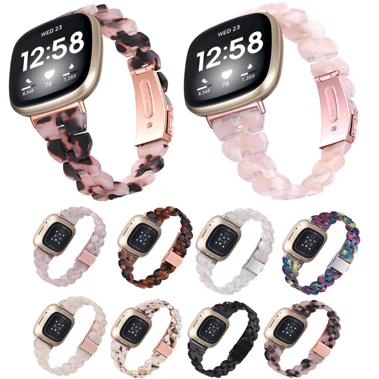 For Fitbit Versa 4 / Sense 2 Universal Rhombus Resin Watch Band(Mermaid Pink) by buy2fix