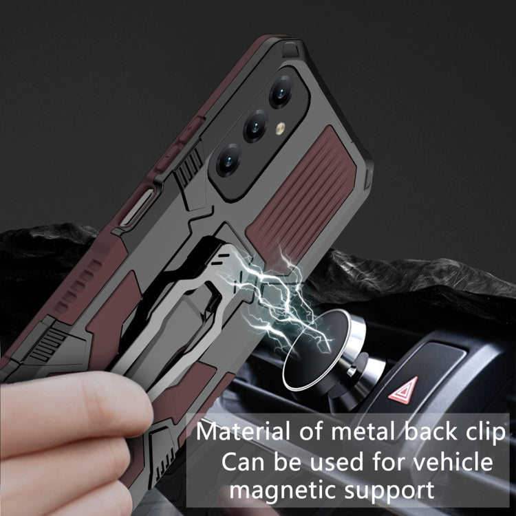 For Samsung Galaxy A14 5G Armor Warrior Shockproof PC + TPU Phone Case(Brown) by buy2fix