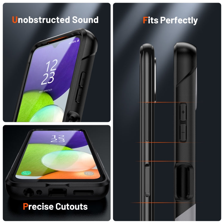 For Samsung Galaxy A22 5G PC + TPU Shockproof Protective Phone Case(Grey+Black) by buy2fix