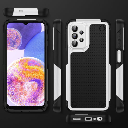 For Samsung Galaxy A23 PC + TPU Shockproof Protective Phone Case(White+Black) by buy2fix