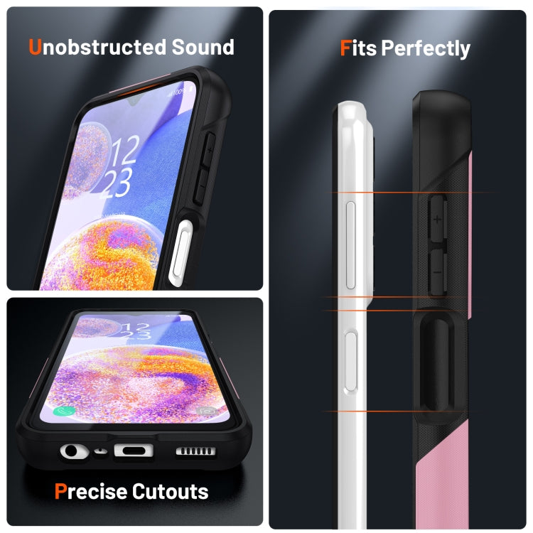 For Samsung Galaxy A23 PC + TPU Shockproof Protective Phone Case(Pink+Black) by buy2fix