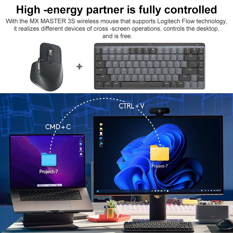 Logitech MX Mechanical Mini Wireless Bluetooth Dual Mode Keyboard with Logi Bolt USB Receiver(Green Axis) by Logitech