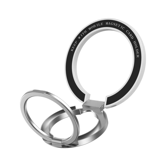 Car Magnetic Dual Axis Ring Phone Holder(Frosted White) by buy2fix
