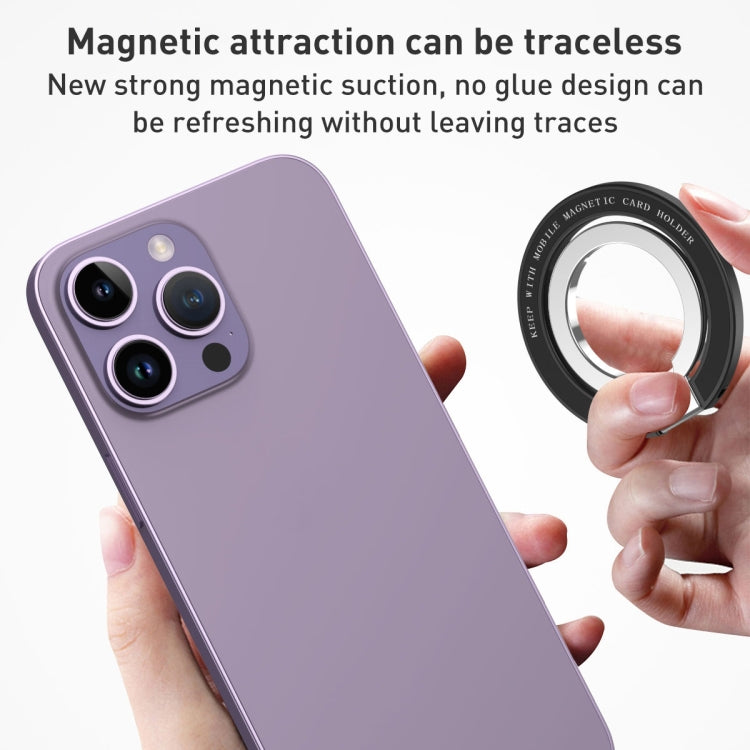 Car Magnetic Dual Axis Ring Phone Holder(Frosted Black) by buy2fix