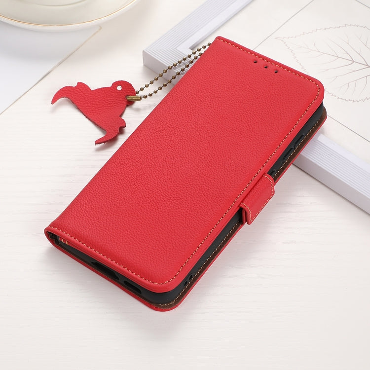 For Nokia X30 5G Side-Magnetic TJ Genuine Leather RFID Phone Case(Red) by buy2fix