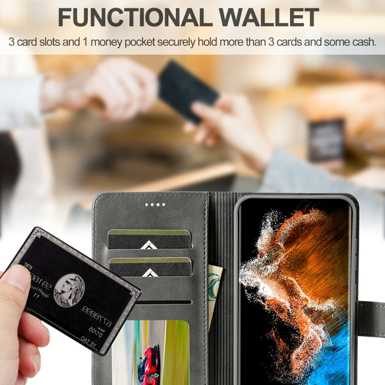 For Samsung Galaxy S23 5G LC.IMEEKE Calf Texture Horizontal Flip Leather Phone Case(Black) by LC.IMEEKE