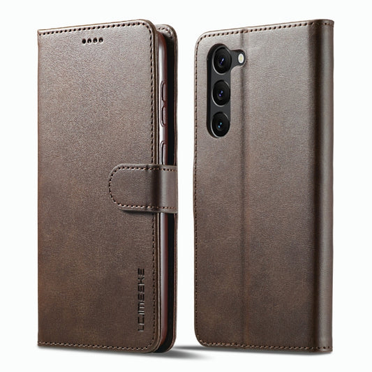 For Samsung Galaxy S23+ 5G LC.IMEEKE Calf Texture Horizontal Flip Leather Phone Case(Coffee) by LC.IMEEKE