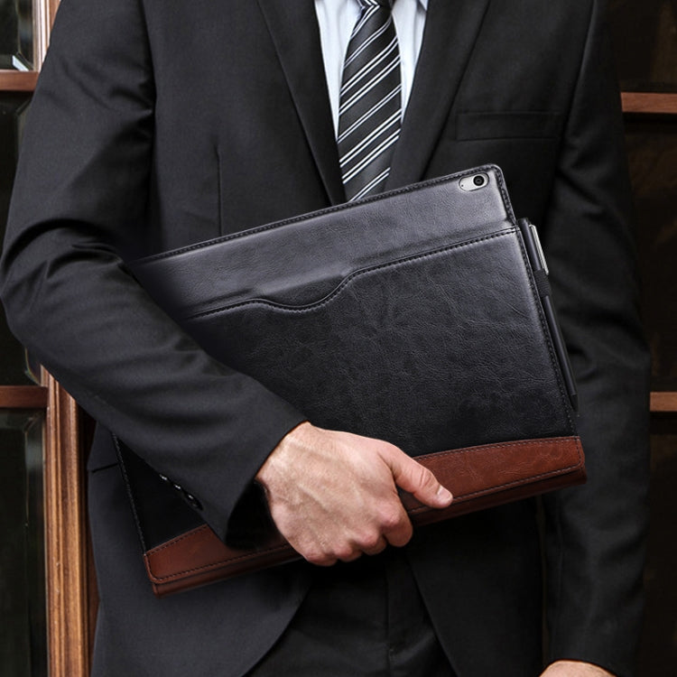 For MicroSoft Surface Book 3 / 2 / 1 15 inch Leather Laptop Case(Black Grey) by buy2fix