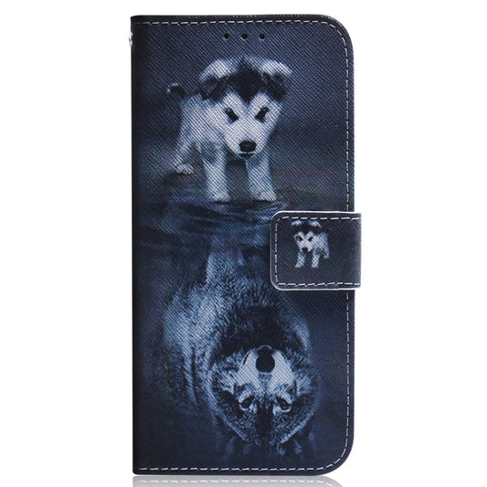 For Nokia G60 Coloured Drawing Flip Leather Phone Case(Wolf and Dog) by buy2fix