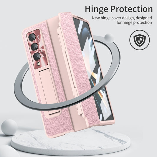 For Samsung Galaxy Z Fold4 Integrated Full Coverage Phone Case with Hinge(Pink) by buy2fix