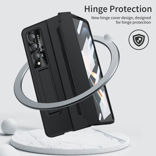 For Samsung Galaxy Z Fold4 Integrated Full Coverage Phone Case with Hinge(Black) by buy2fix