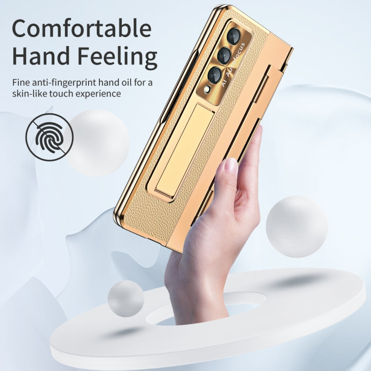 For Samsung Galaxy Z Fold4 Integrated Full Coverage Phone Case with Hinge(Gold+Gold) by buy2fix