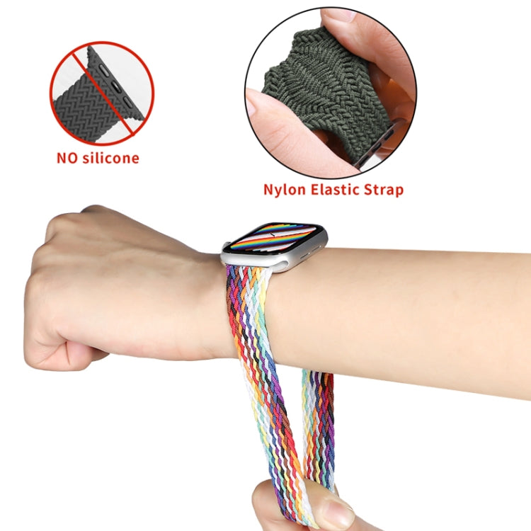 Nylon Single-turn Braided Watch Band For Apple Watch Ultra 49mm / Series 8&7 45mm / SE 2&6&SE&5&4 44mm / 3&2&1 42mm, Length:135mm(Beat Purple) by buy2fix