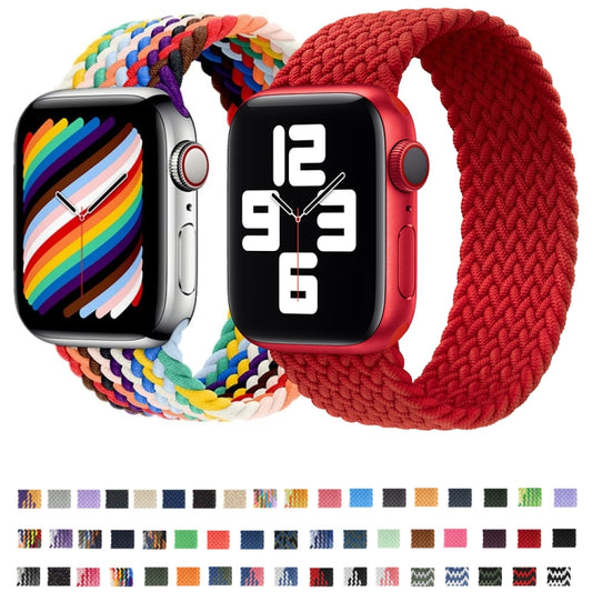 Nylon Single-turn Braided Watch Band For Apple Watch Series 8&7 41mm / SE 2&6&SE&5&4 40mm / 3&2&1 38mm, Length:135mm(Blueberry) by buy2fix