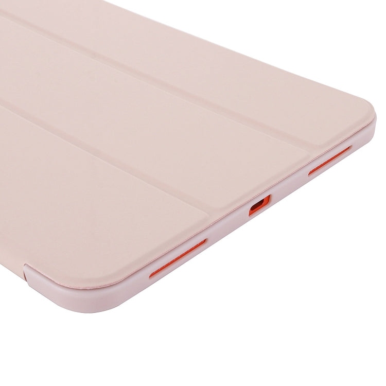 For iPad 2025 / 2022 Tri-fold Holder Tablet Leather Case(Pink) by buy2fix