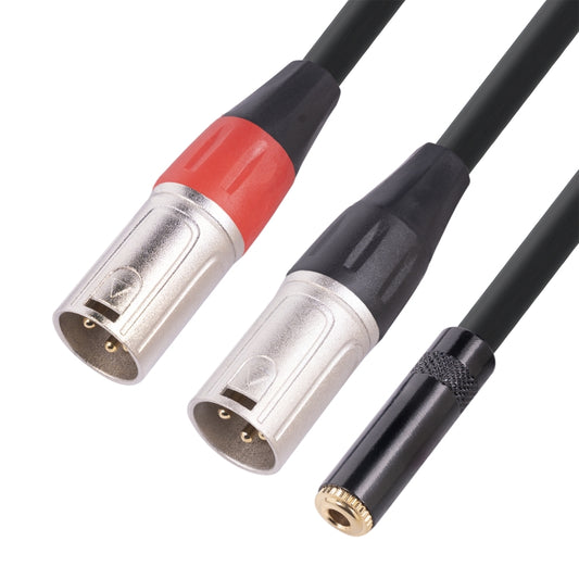 TC227YXK402-03 3.5mm Female to Dual XLR 3pin Male Audio Cable, Length: 30cm(Red Black) by buy2fix