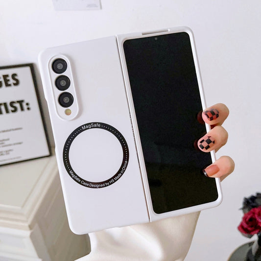 For Samsung Galaxy Z Fold3 5G Skin Feel MagSafe Magnetic Phone Case(White) by buy2fix