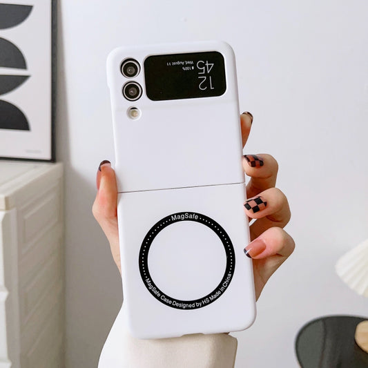 For Samsung Galaxy Z Flip4 Skin Feel MagSafe Magnetic Phone Case(White) by buy2fix