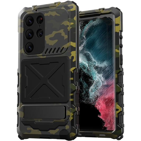 For Samsung Galaxy S23 Ultra 5G R-JUST Life Waterproof Dustproof Shockproof Phone Case(Camouflage) by R-JUST