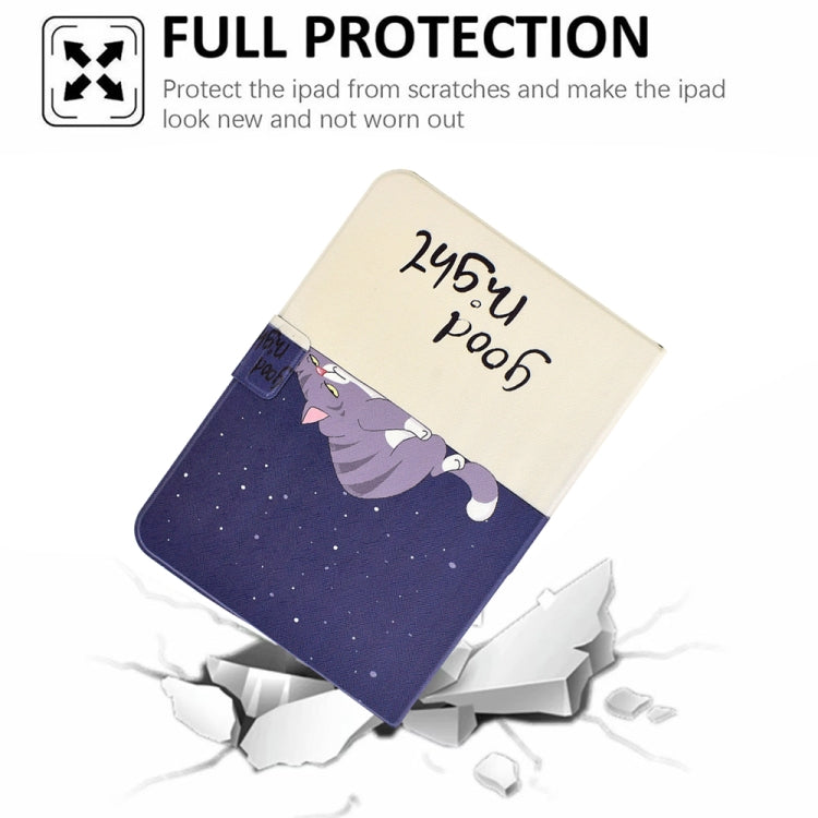 For iPad 2025 / 2022 Electric Pressed TPU Smart Leather Tablet Case(Lazy Cat) by buy2fix