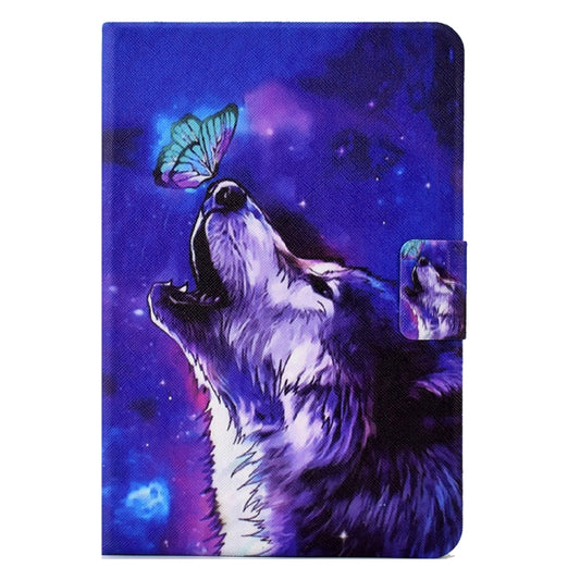 For iPad mini 5 / 4 / 3 / 2 / 1 Electric Pressed TPU Smart Leather Tablet Case(Butterfly Wolf) by buy2fix