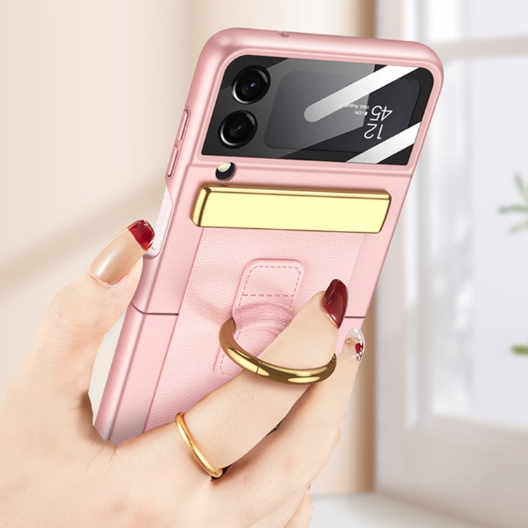For Samsung Galaxy Z Flip3 5G GKK Ultrathin Shockproof Phone Case with Ring Holder / Wrist Strap(Pink) by GKK