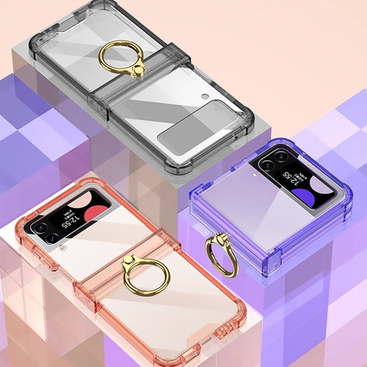 For Samsung Galaxy Z Flip4 GKK Airbag Hinge Shockproof Phone Case with Ring Holder(Purple) by GKK