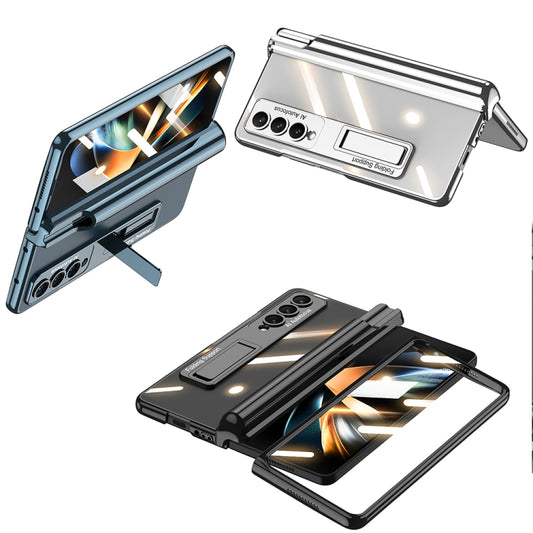 For Samsung Galaxy Z Fold4 GKK Magnetic Fold Hinge Shockproof Phone Case with Pen Slots(Silver) by GKK