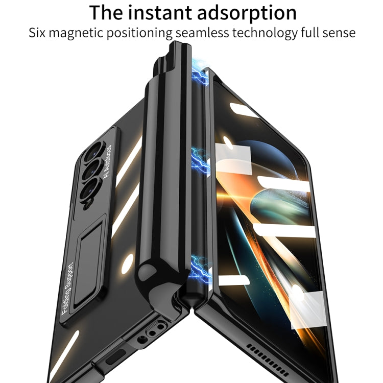 For Samsung Galaxy Z Fold4 GKK Magnetic Fold Hinge Shockproof Phone Case with Pen Slots(Black) by GKK