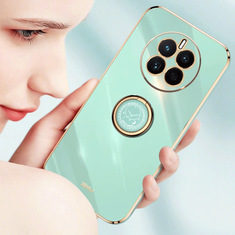 For Huawei nova 10 XINLI Straight Edge 6D Electroplate TPU Phone Case with Ring Holder(White) by buy2fix
