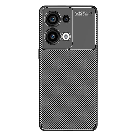 For OPPO Reno9 Pro+ Carbon Fiber Texture Shockproof TPU Phone Case(Black) by buy2fix
