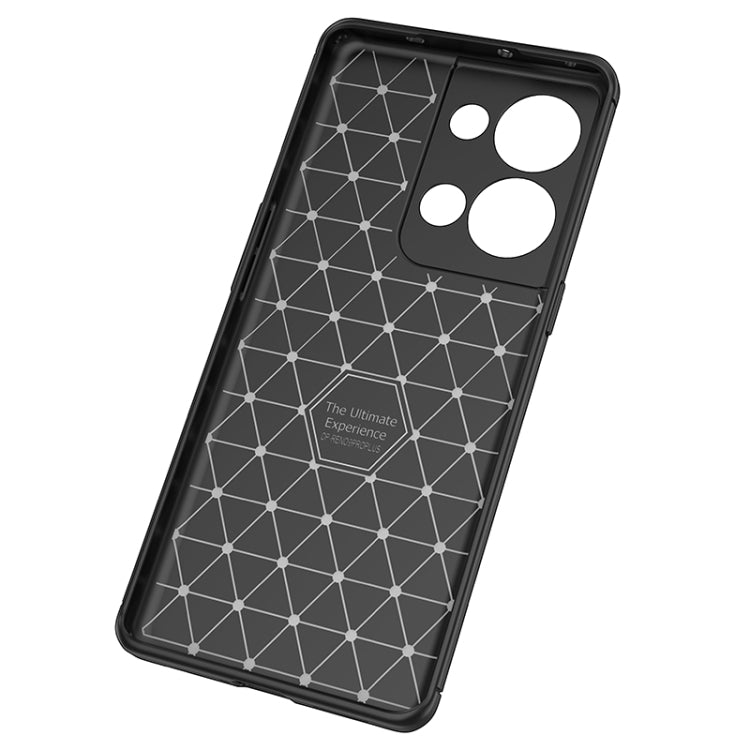 For OPPO Reno9 Pro+ Carbon Fiber Texture Shockproof TPU Phone Case(Black) by buy2fix
