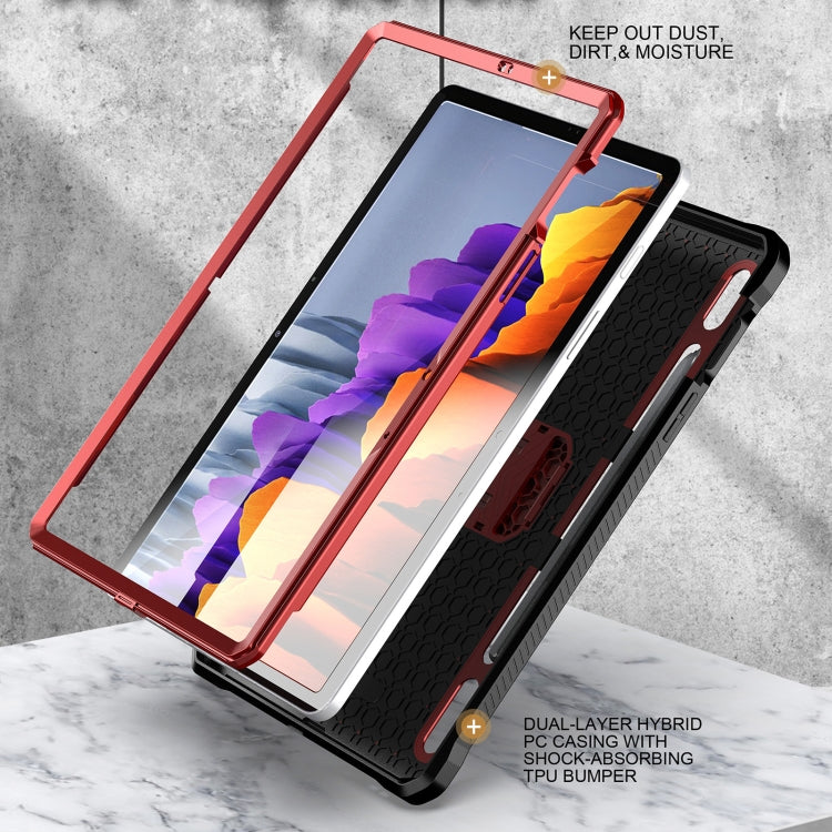 For Samsung Galaxy Tab S7/S8 Explorer PC + TPU Tablet Protective Case with Pen Slot(Red) by buy2fix