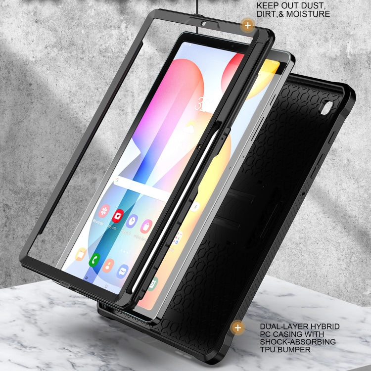 For Samsung Galaxy Tab S6 Lite Explorer PC + TPU Tablet Protective Case with Pen Slot(Black) by buy2fix
