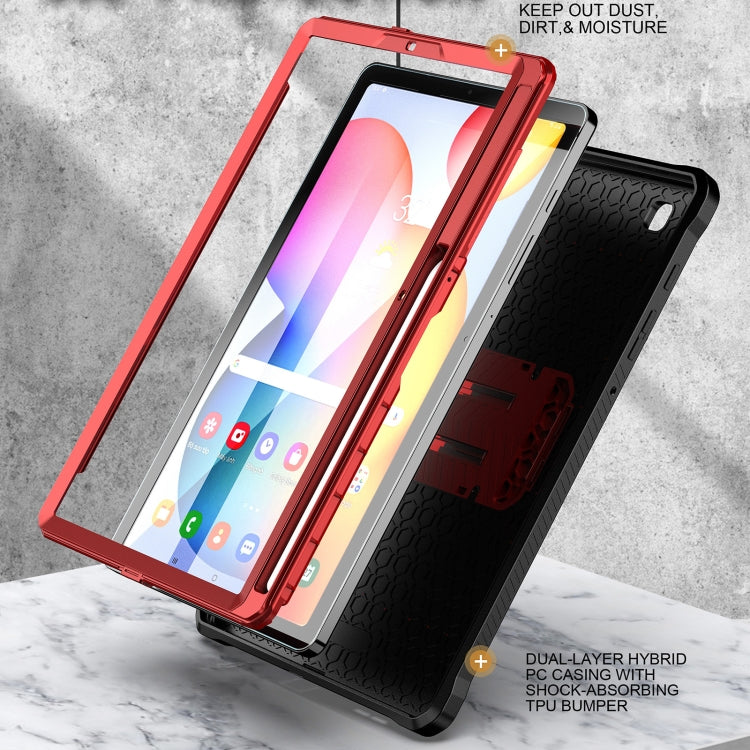 For Samsung Galaxy Tab S6 Lite Explorer PC + TPU Tablet Protective Case with Pen Slot(Red) by buy2fix