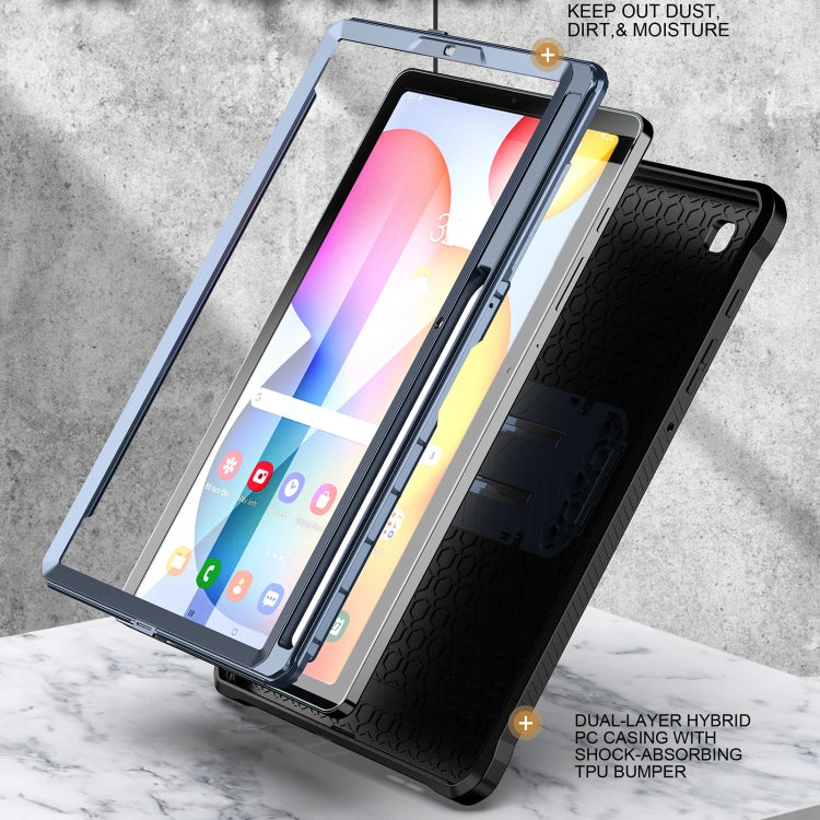 For Samsung Galaxy Tab S6 Lite Explorer PC + TPU Tablet Protective Case with Pen Slot(Blue) by buy2fix