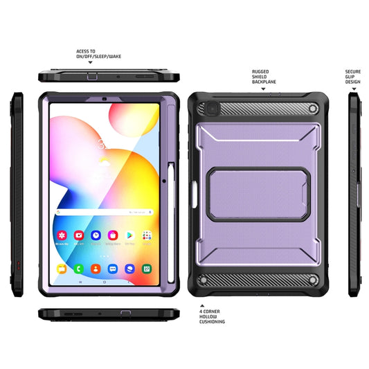 For Samsung Galaxy Tab S6 Lite Explorer PC + TPU Tablet Protective Case with Pen Slot(Purple) by buy2fix