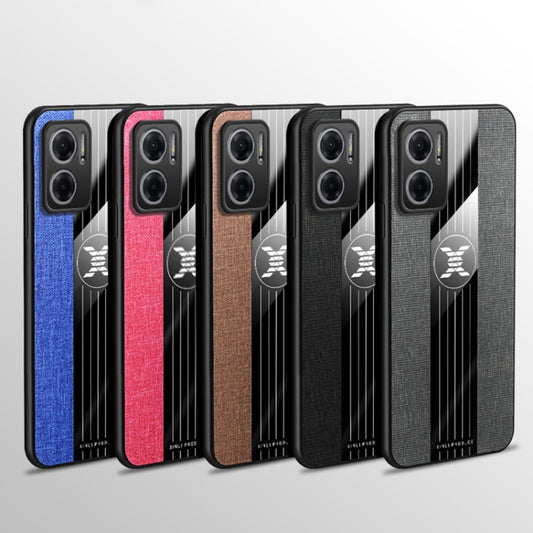 For Xiaomi Redmi Note 11E XINLI Stitching Cloth Textue Shockproof TPU Phone Case(Brown) by XINLI