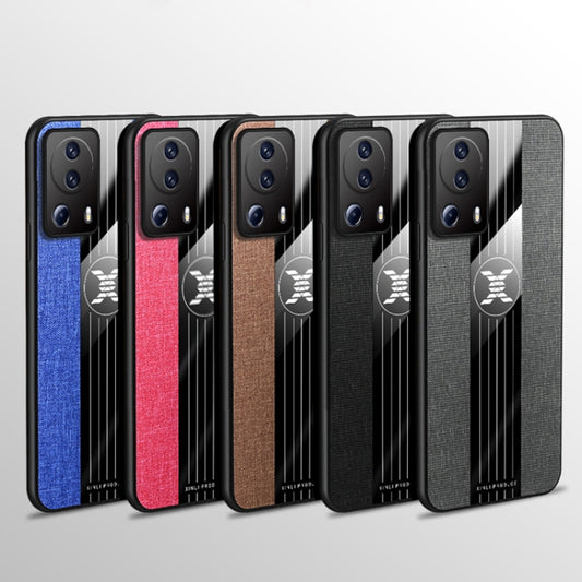 For Xiaomi Civi 2 XINLI Stitching Cloth Textue TPU Phone Case with Ring Holder(Black) by XINLI