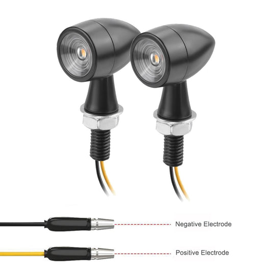 For Kawasaki / Suzuki / Yamaha / Honda T-S002 1 Pair Motorcycle LED Mini Turn Signal Metal Retro Signal Light by buy2fix