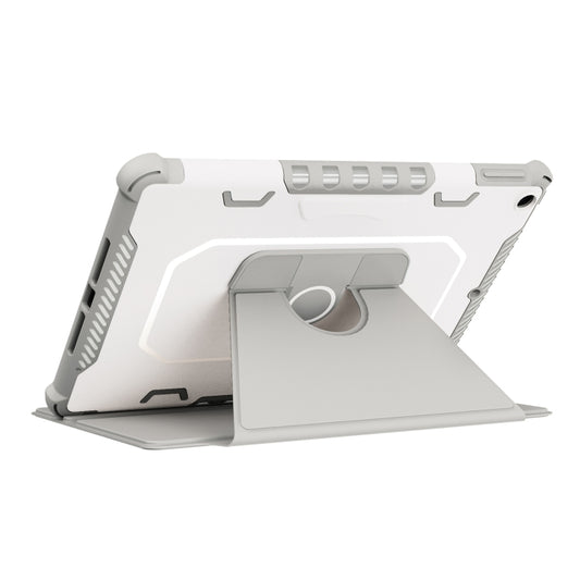 For iPad 10.2 2021 360 Degree Rotating Armored Smart Tablet Leather Case(Grey) by buy2fix