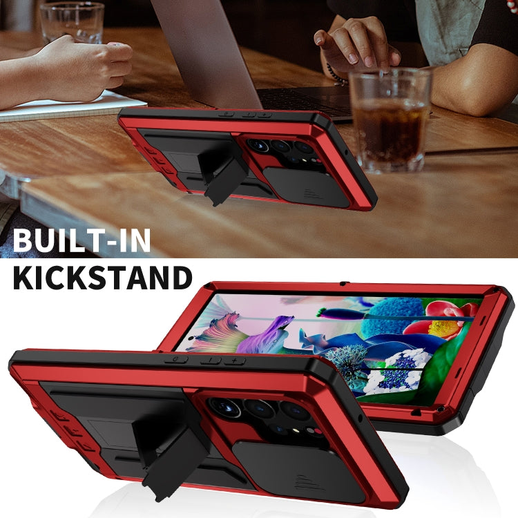 For Samsung Galaxy S23 Ultra 5G R-JUST Sliding Camera Design Life Waterproof Dustproof Shockproof Phone Case(Red) by R-JUST