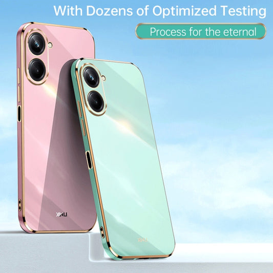 For Realme 10 4G XINLI Straight Edge 6D Electroplate TPU Phone Case(White) by XINLI