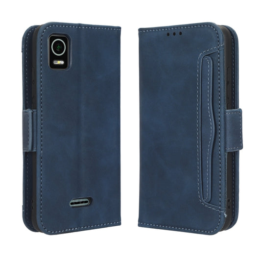 For Cricket Debut Smart Skin Feel Calf Texture Card Slots Leather Phone Case(Blue) by buy2fix
