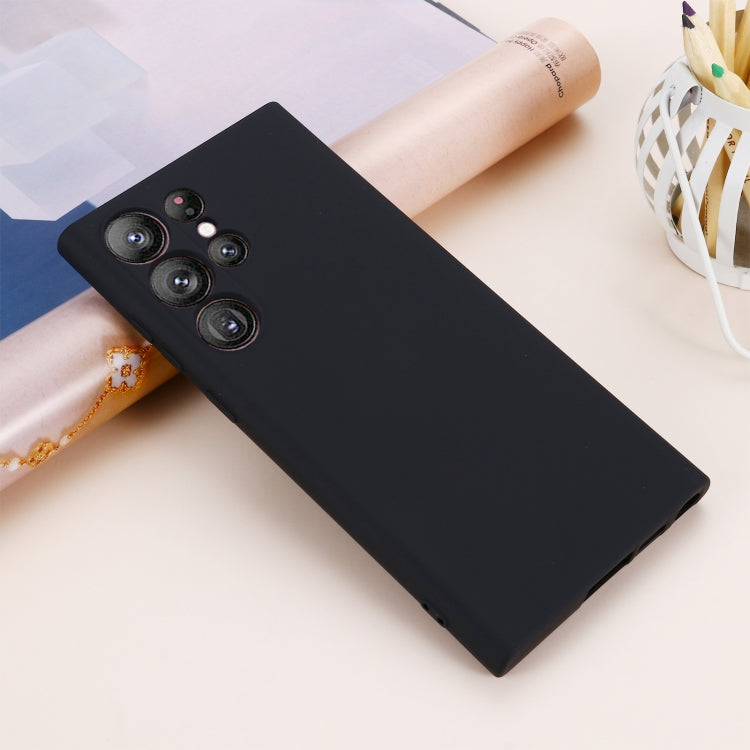 For Samsung Galaxy S23 Ultra 5G Pure Color Liquid Silicone Shockproof Full Coverage Phone Case(Black) by buy2fix