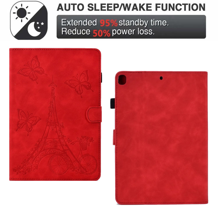 For iPad 10.2 2021/2020/2019 / 10.5 2019/2017 Tower Embossed Leather Smart Tablet Case(Red) by buy2fix