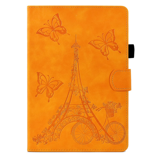 For iPad mini 2024 / mini 6 Tower Embossed Leather Smart Tablet Case(Khaki) by buy2fix