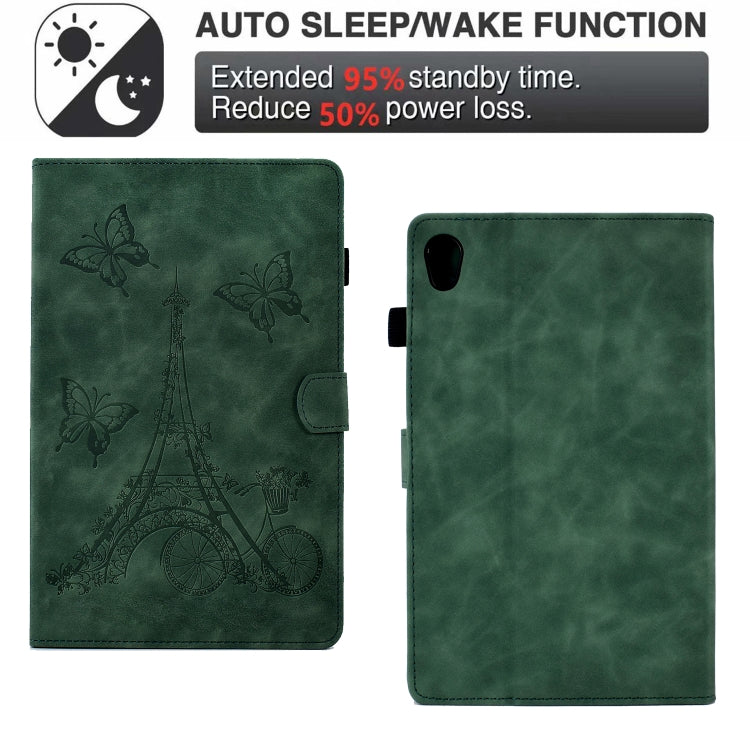 For Lenovo Tab M10 Gen 2 Tower Embossed Leather Smart Tablet Case(Green) by buy2fix