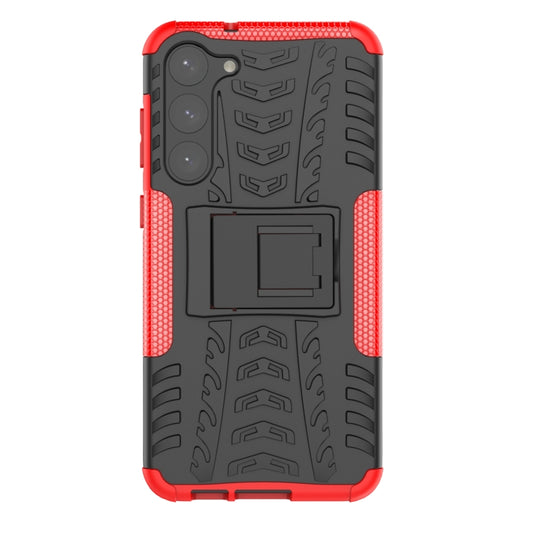 For Samsung Galaxy S23+ 5G Tire Texture TPU + PC Phone Case with Holder(Red) by buy2fix
